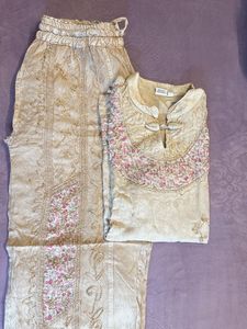 Floral Embroidered Pant Set