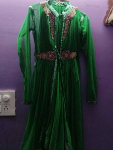 Emerald Green Embroidered Anarkali