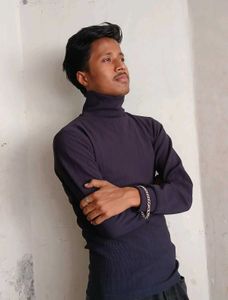 Charcoal High Neck Winter Sweatshirt for Men