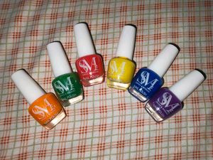Nail Polish Set - Pink Blue Orange Voilet Green