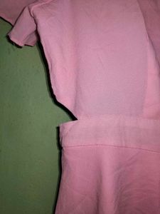 Pink Cutout Mini Dress With Adjustable Waist