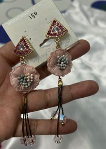 Floral Tassel Dangle Earrings