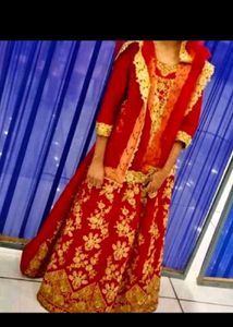 Red &amp; Gold  ethnic gown