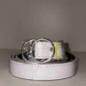 White Faux Leather Belt - Grab It Now