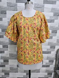Yellow Umbrella Sleeves Top