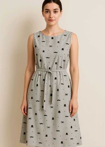 Patterned Grey Dress