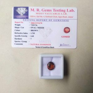 7.26 Cts. Gomed Garnet Hessonite Gemstone . गोमेद