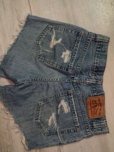 Distressed Denim Shorts