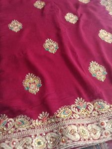 Elegant Maroon Saree
