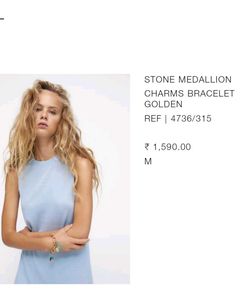 Original Zara Stone Medallion Charm Bracelet