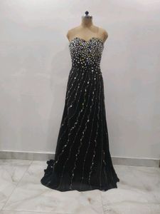 Elegant Black Embellished Gown