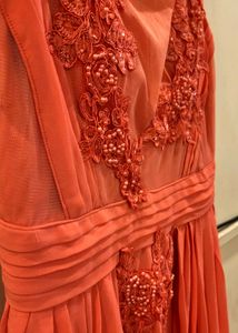 Coral Embellished Dress