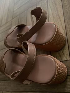 Elegant Rose Gold Wedge Sandals