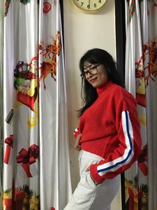 H&amp;M Divided Red Knitted  Pullover Fits L-XL