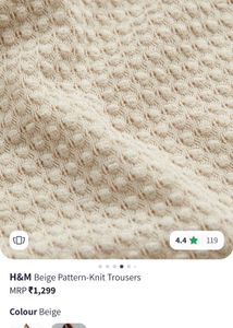H&amp;M Beige Pattern Knit trouser