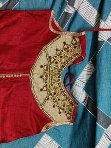 Maroon Colour Top With Lace Work