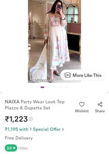 White Floral Embroidered Kurti Set