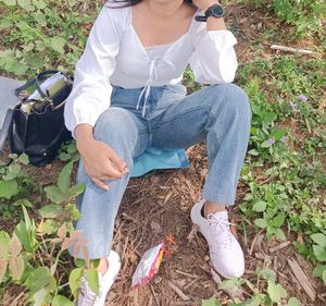 White Long Sleeve Top