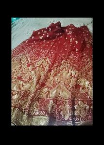Red &amp; Gold Ethnic Skirt bridal lehenga