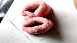 Pink Faux Fur Ankle Boots