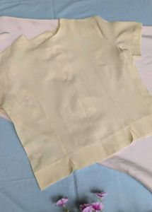 Pale Yellow Back Botton Top