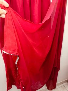 Red Chikankari Set Of 3