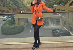 shein Orange Cutout Blazer Dress