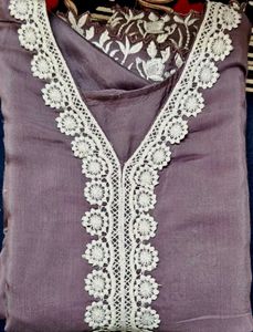 Elegant Purple Embroidered Kurta set