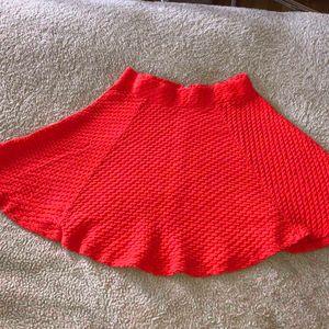 H&amp;M Red Quilted Mini Skirt
