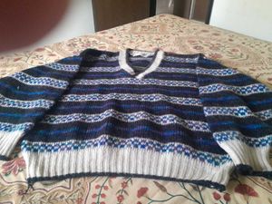 Vintage Striped V-Neck Sweater