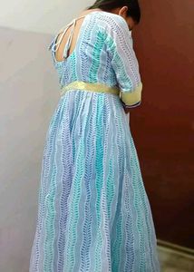 Blue &amp; White Print Maxi Dress
