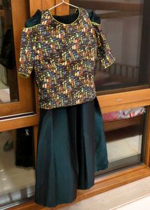 Ethnic Stylish Silk Skirt And Top