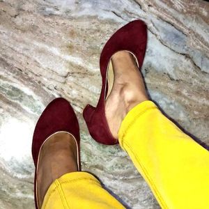 Maroon Block Heels