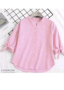 Striped Tie-Sleeve Blouse