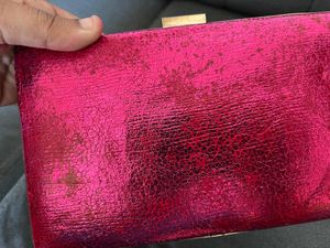 Pink Metallic Clutch