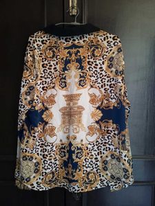 Shein Scarf Print Shirt