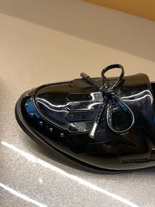 new bright shiny black westside loafers