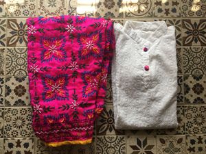 Kurta With Phulkari Work Pyjama