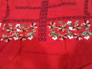 Red Handwork Top