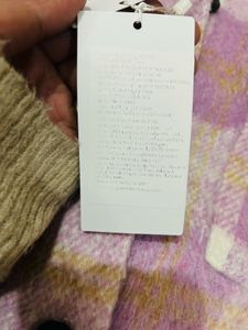 Lavender Plaid long sleev coat