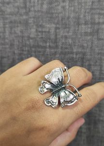 Silver Oxidized Butterfly Ring