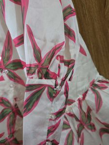 Floral Print Button-Up Midi Dress