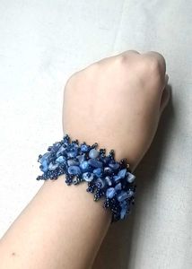 LAPIZ CHIP BEADS Beaded Gemstone Bracelet