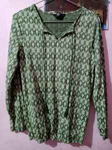 Printed Green Top