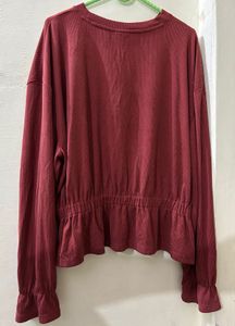 A Solid Cinched Waist Top