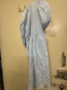 Blue Embroidered Dress