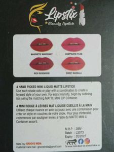 Set Of 4 Liquid Matte Mini Lipsticks