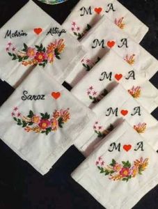 Embroidered Initial Handkerchief