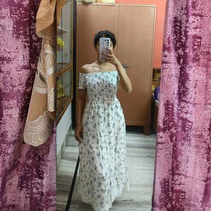 Floral Off Shoulder Midi Dress