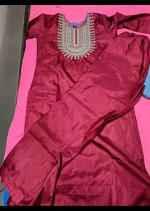 Burgundy Embroidered Salwar Kameez